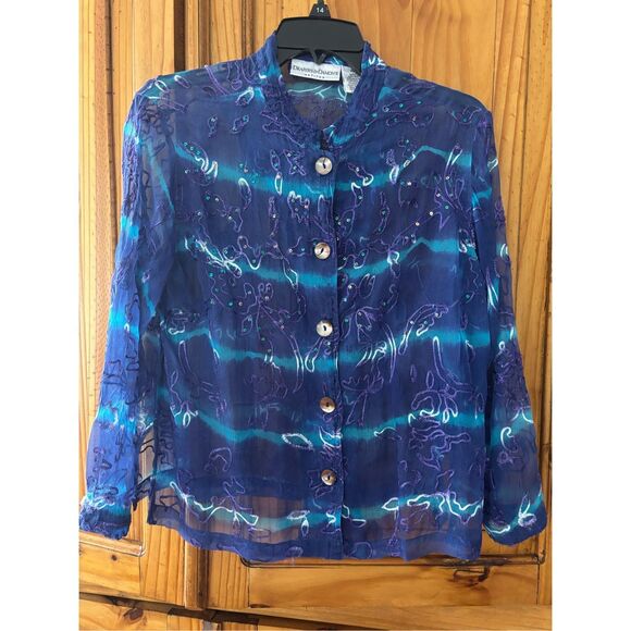Draper’s & Damon’s Sheer Sequinned Top - Picture 1 of 5